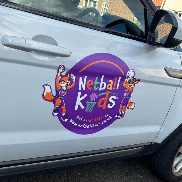 Netball Kids Car Magnet